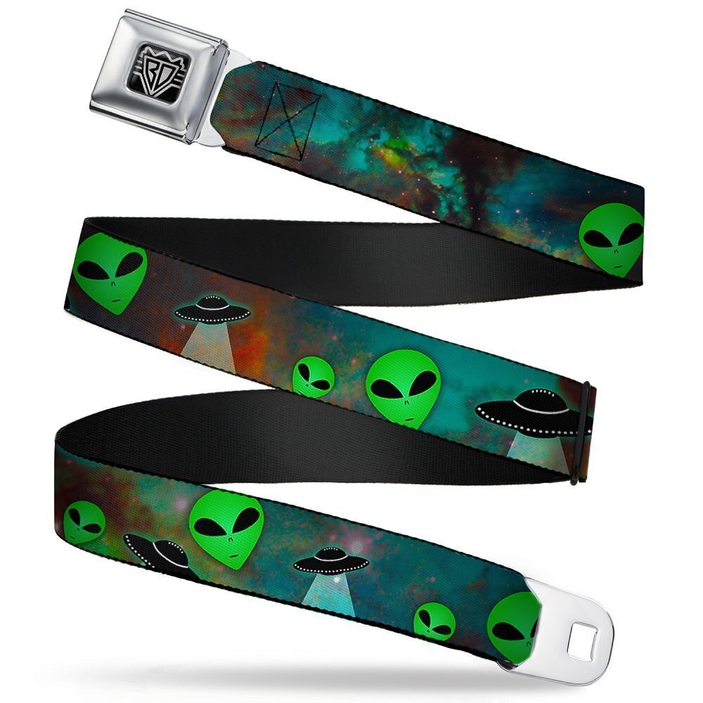 5203 Seatbelt Belt Alien W30163 Aliens and Ufo's Galaxy/Green/Black/White